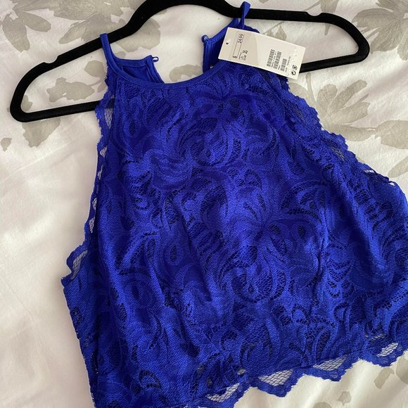 ROYAL BLUE HALTER TOP - NEVER WORN TAG ON - WOMENS US 12 - Picture 1 of 1